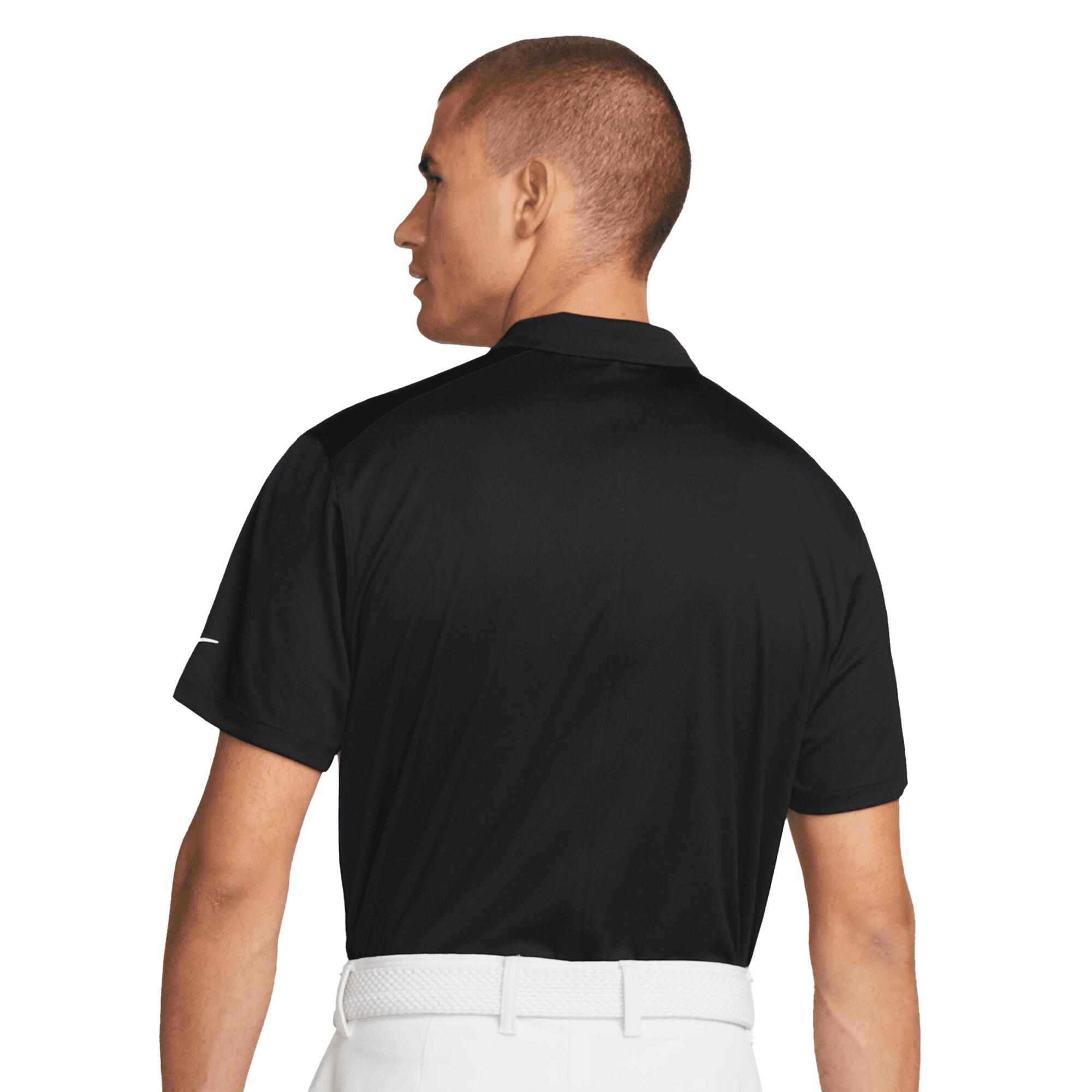 Mens Victory DriFIT Polo Shirt (Black/White) 3/4