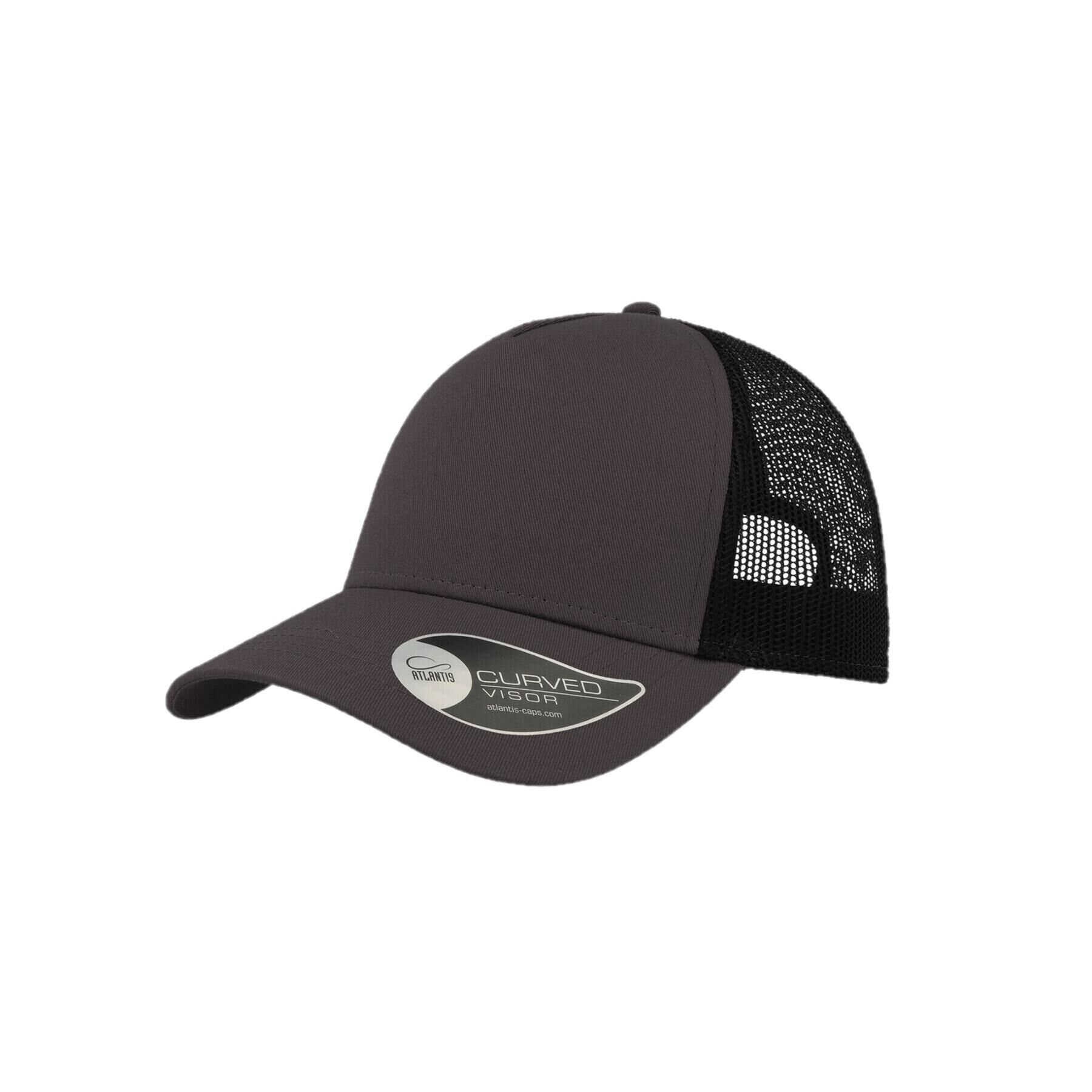 ATLANTIS Rapper Cotton 5 Panel Trucker Cap (Dark Grey/Black)