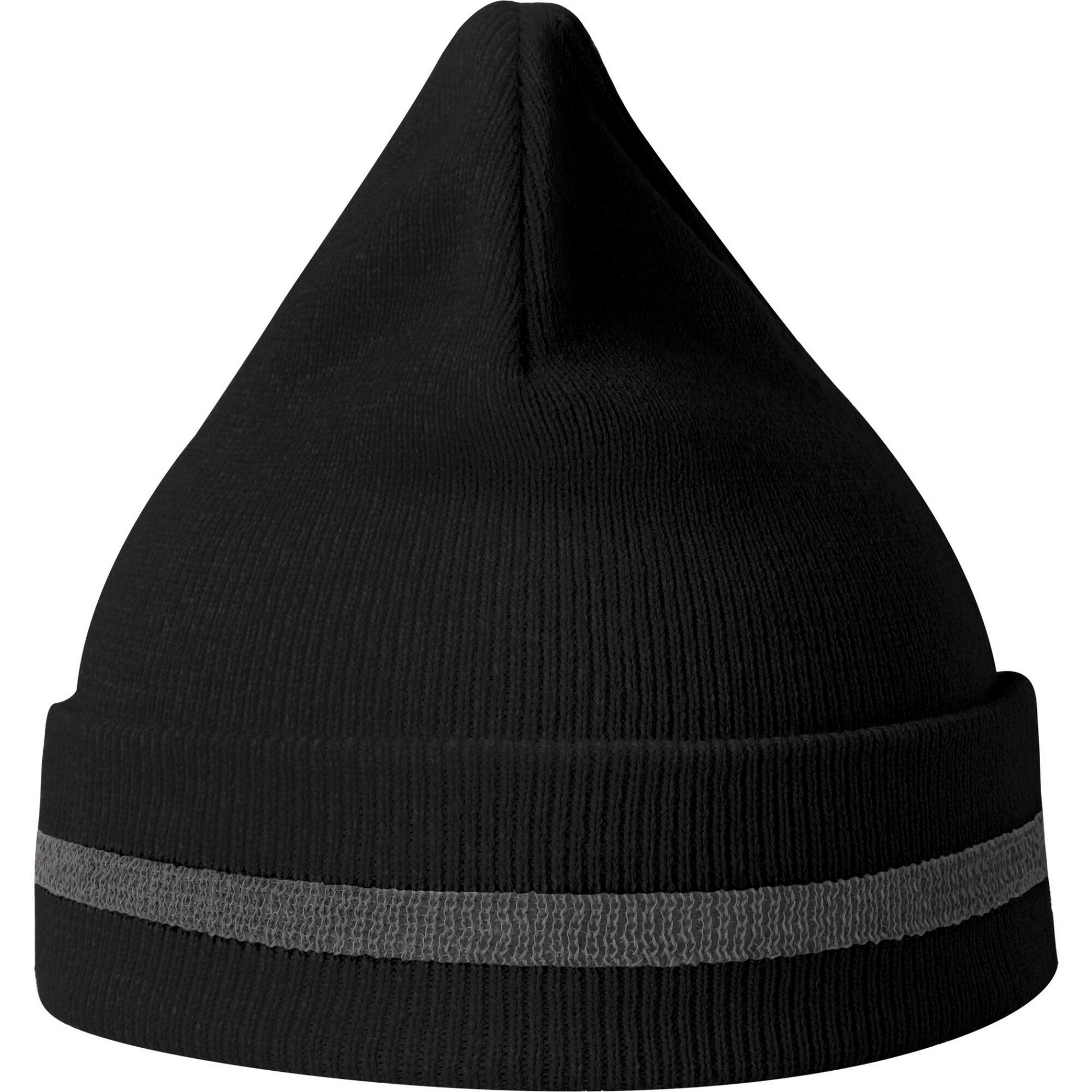 Unisex Adult Workout Recycled HiVis Beanie (Black) 2/3