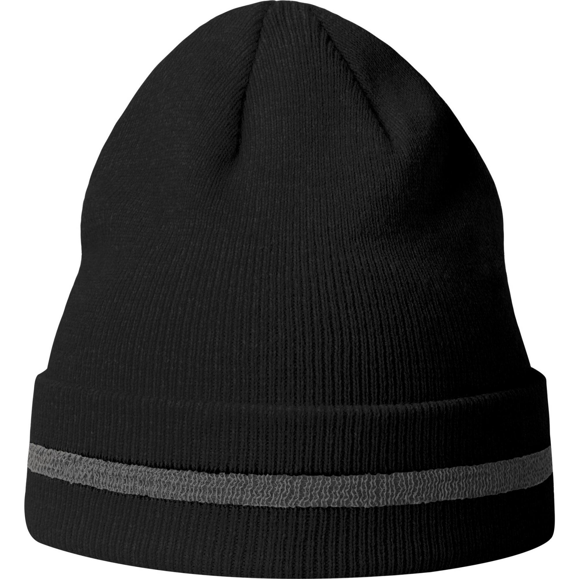 Unisex Adult Workout Recycled HiVis Beanie (Black) 1/3