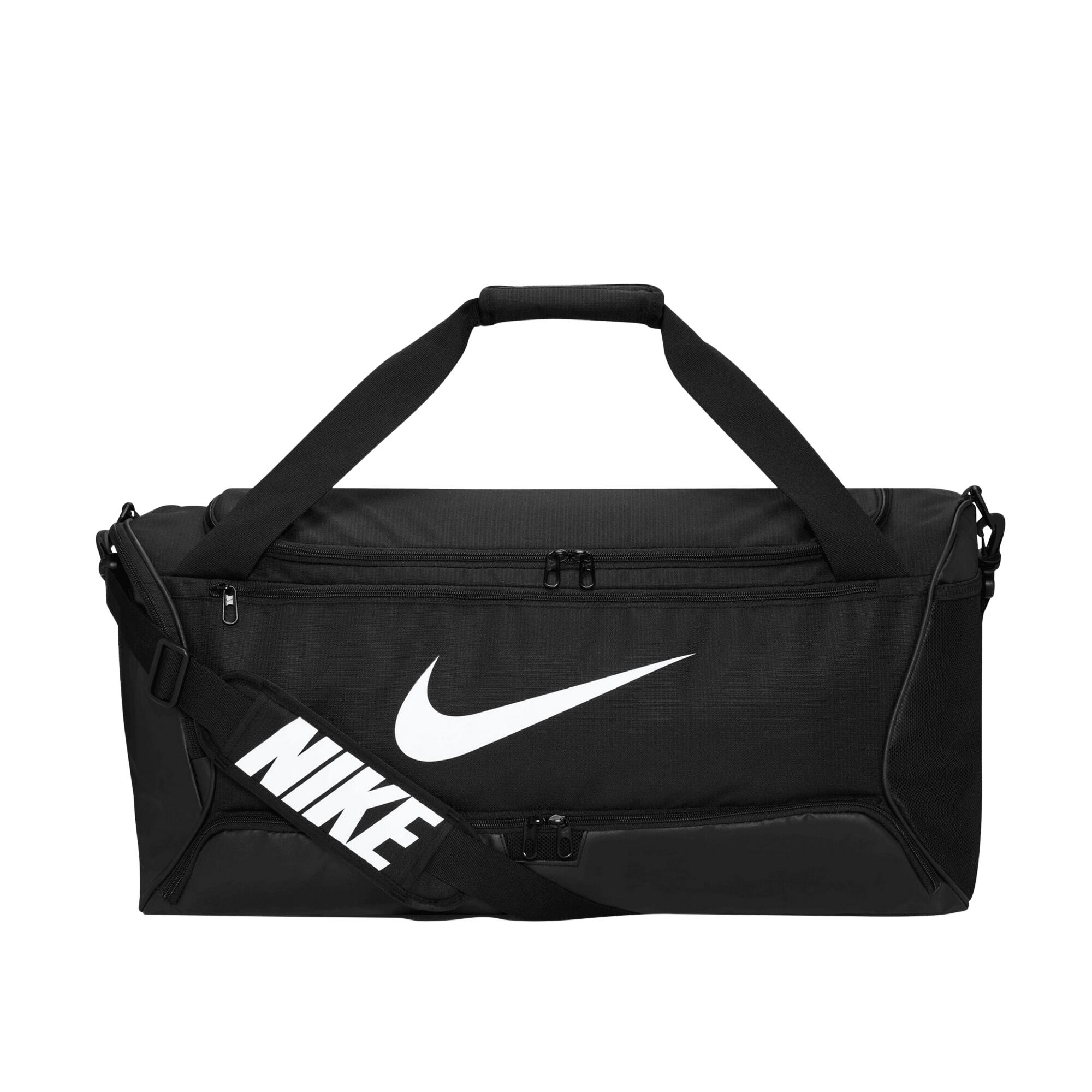 NIKE Brasilia Swoosh Training 60L Duffle Bag (Black/White)