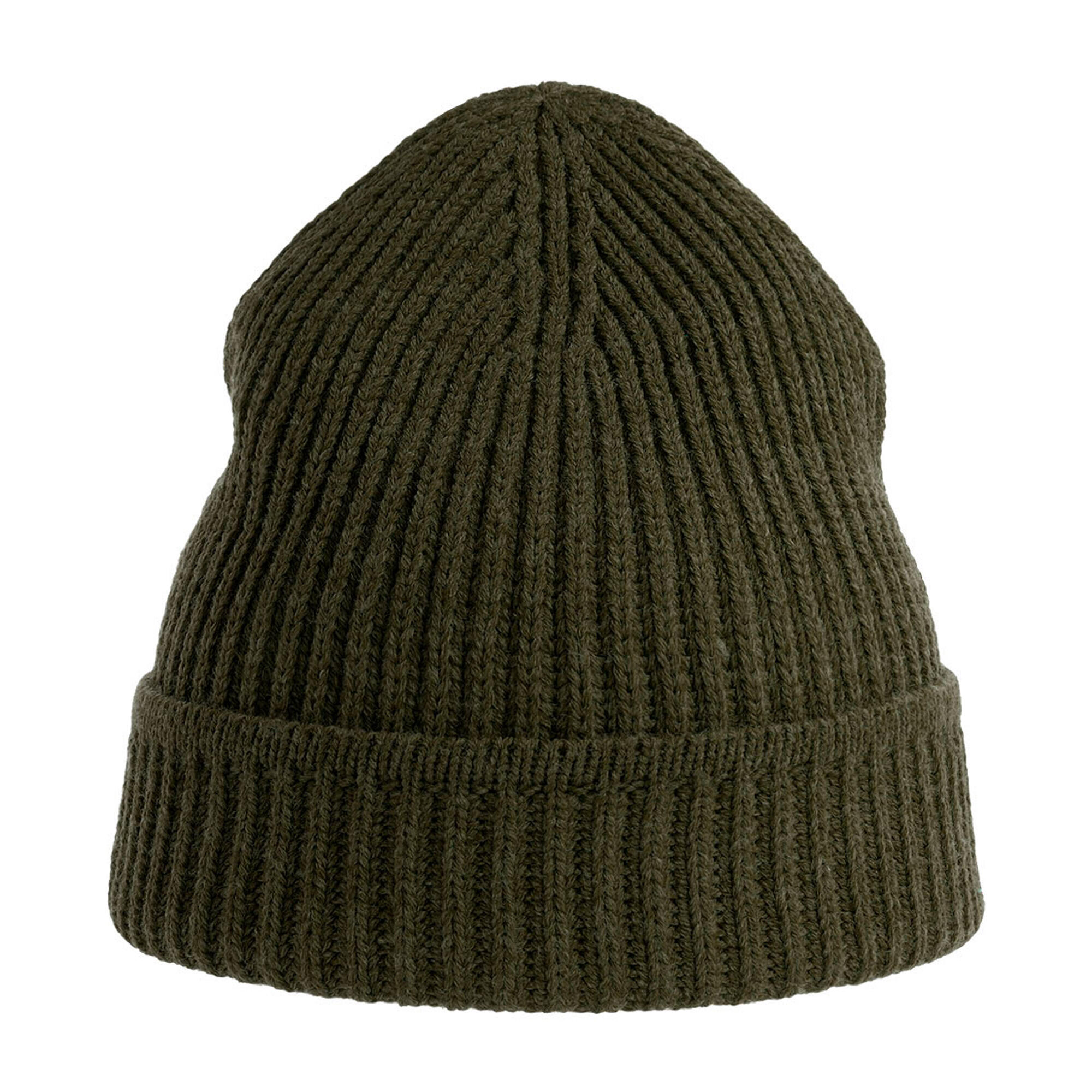Unisex Adult Maple Ribbed Recycled Beanie (Olive) 2/3