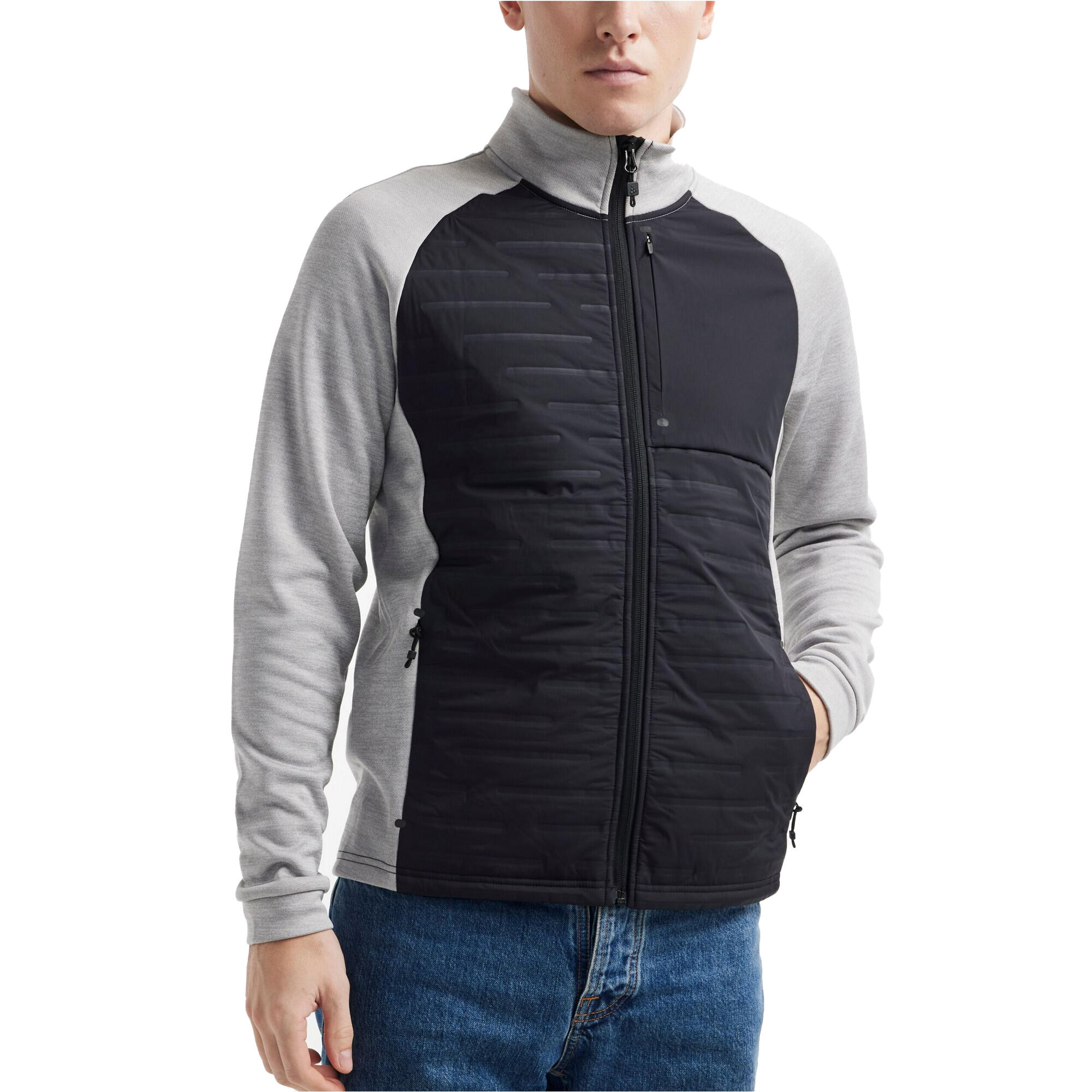 Mens ADV Unify Hybrid Jacket (Grey Melange/Black) 4/4