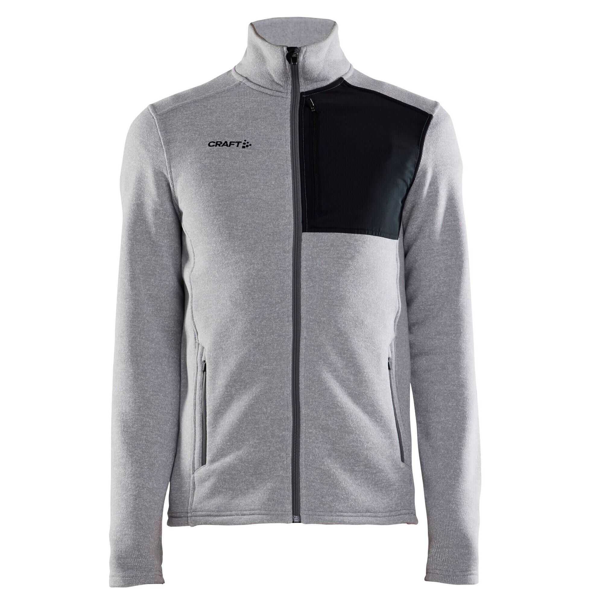 CRAFT Mens ADV Explore Fleece Heavy Jacket (Grey Melange/Black)