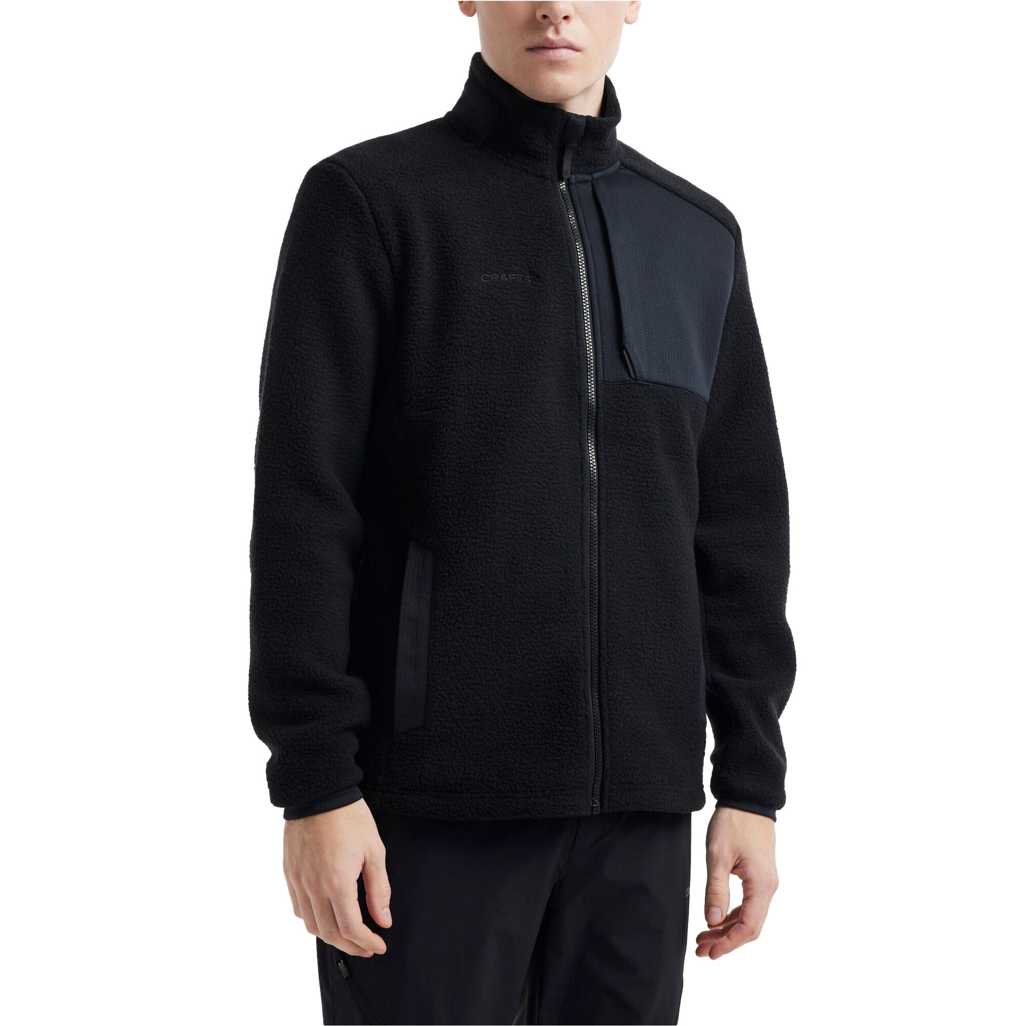 Mens ADV Explore Pile Fleece Jacket (Black) 3/4