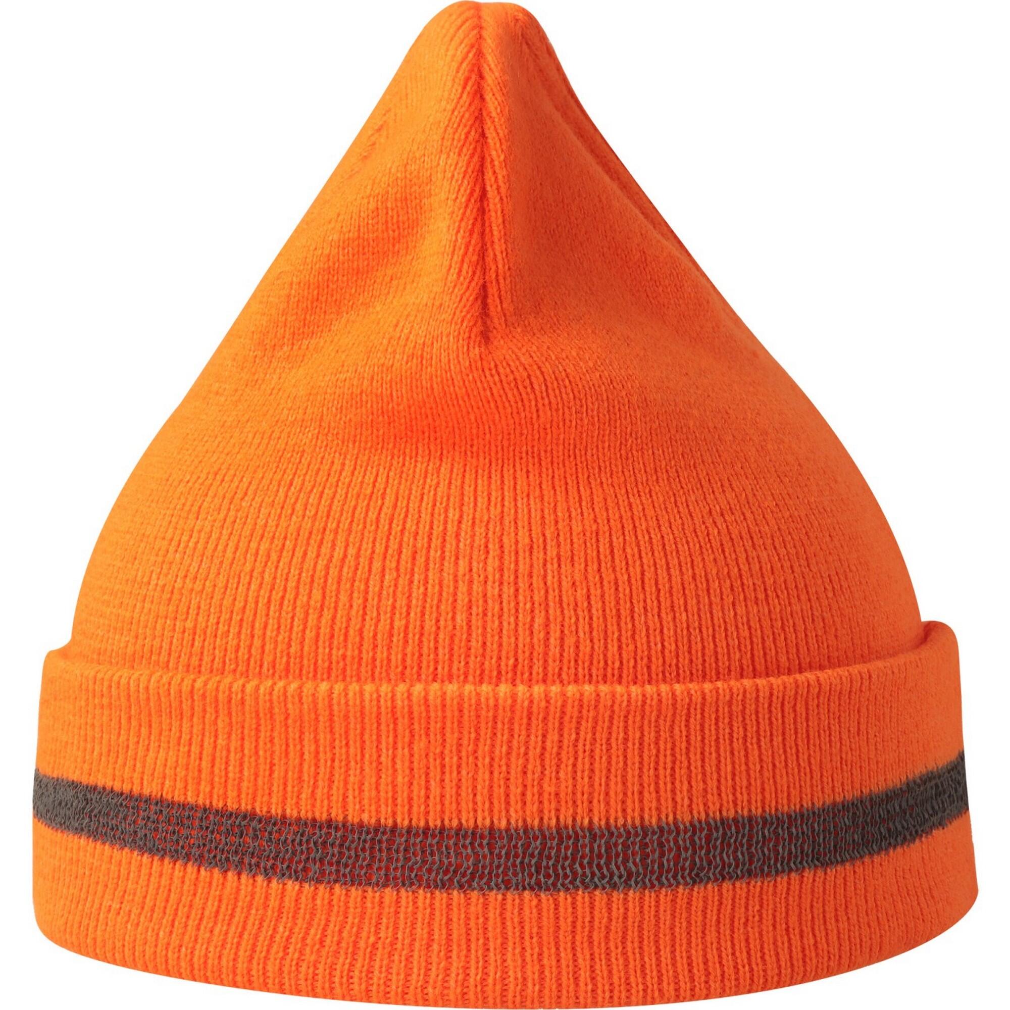 Unisex Adult Workout Recycled HiVis Beanie (Fluorescent Orange) 2/3