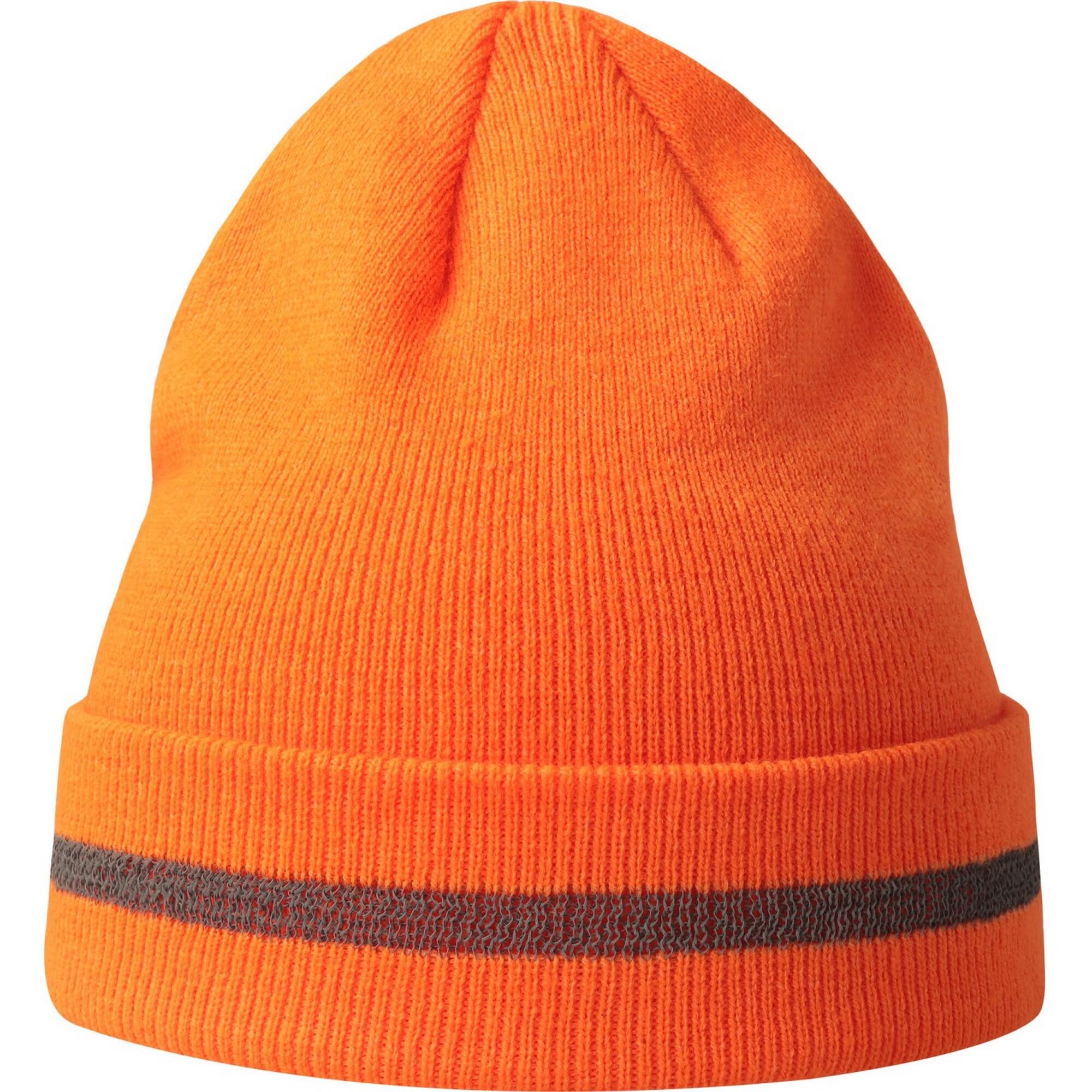 Unisex Adult Workout Recycled HiVis Beanie (Fluorescent Orange) 1/3