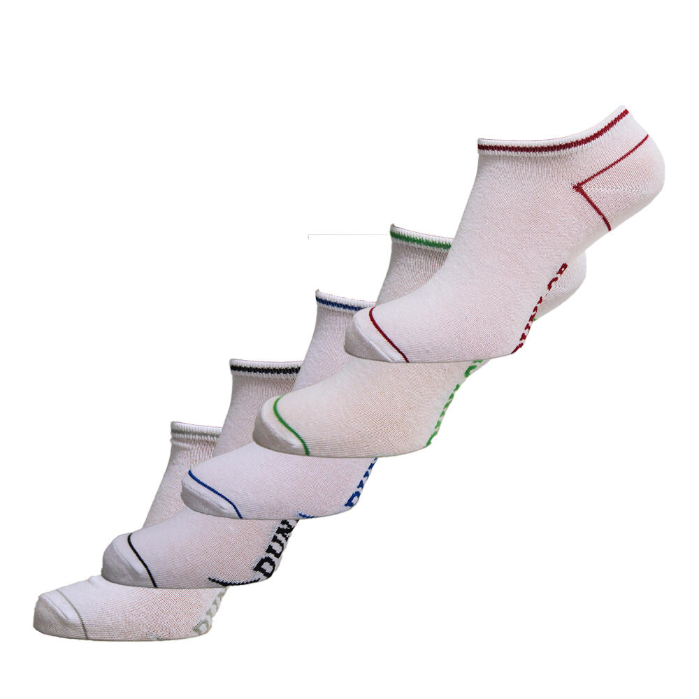 DUNLOP Mens Tredgegar Trainer Socks (Pack of 5) (White)