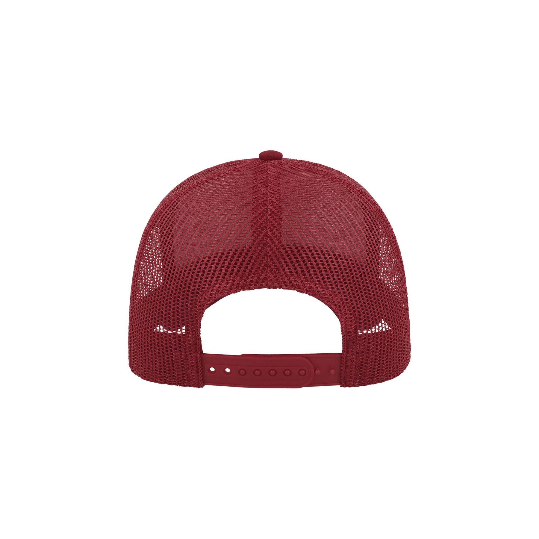 Rapper Cotton 5 Panel Trucker Cap (Burgundy/Burgundy) 2/3