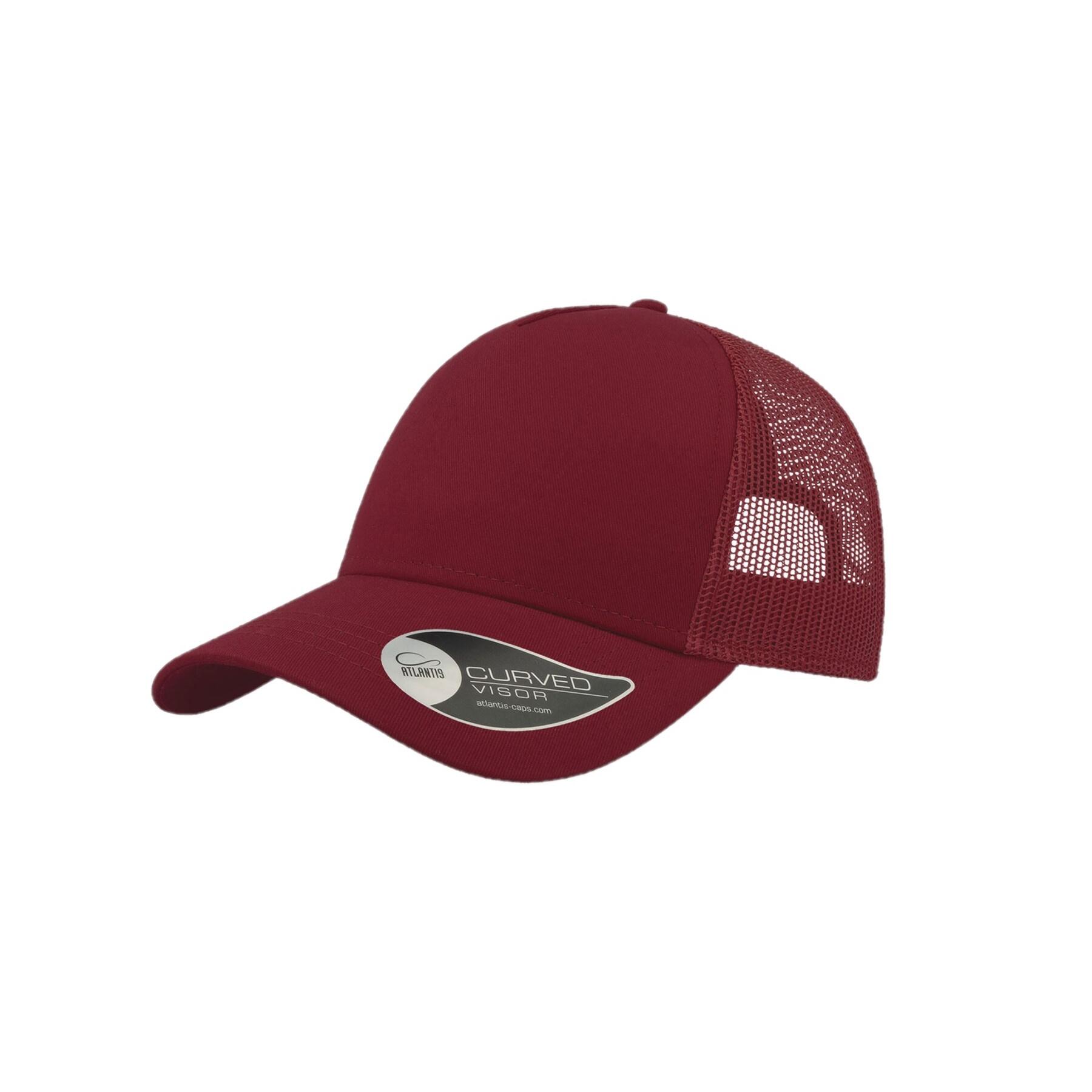 ATLANTIS Rapper Cotton 5 Panel Trucker Cap (Burgundy/Burgundy)