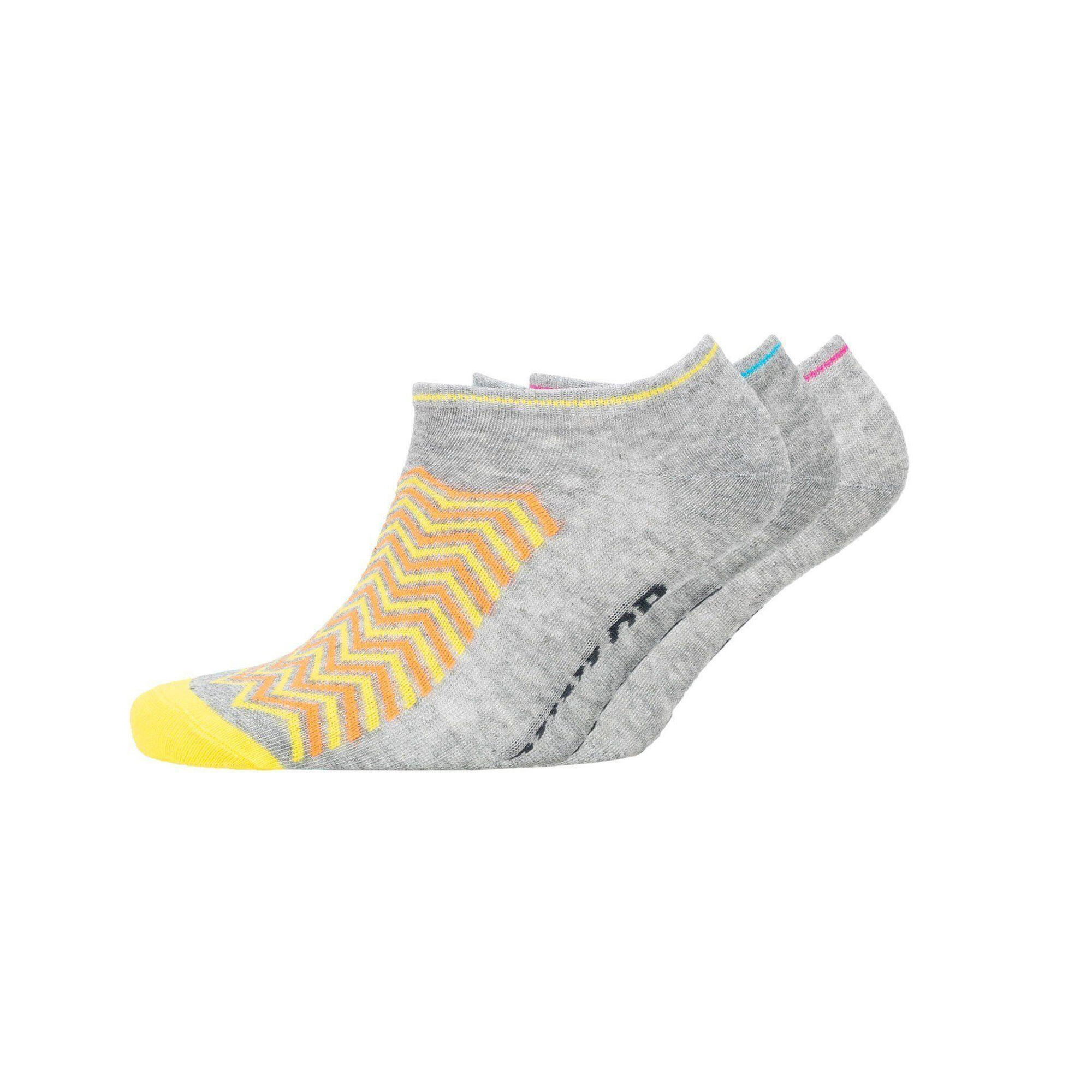 DUNLOP Womens/Ladies Cheveon Trainer Socks (Pack of 3) (Multicoloured)