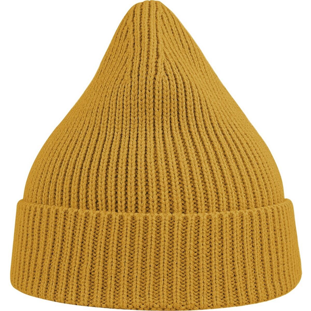 Unisex Adult Andy Recycled Polyester Beanie (Mustard) 2/3