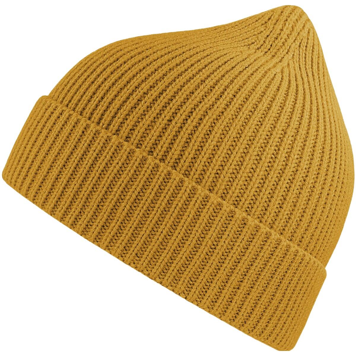Unisex Adult Andy Recycled Polyester Beanie (Mustard) 3/3