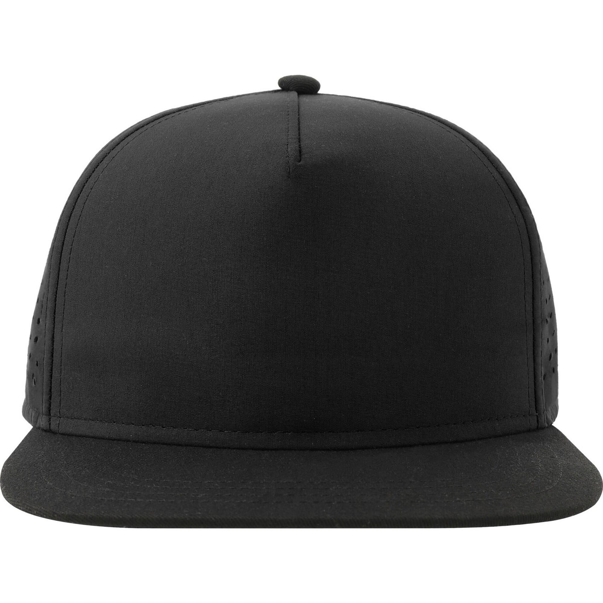 Unisex Adult Bank Panel Recycled Snapback Cap (Black)
