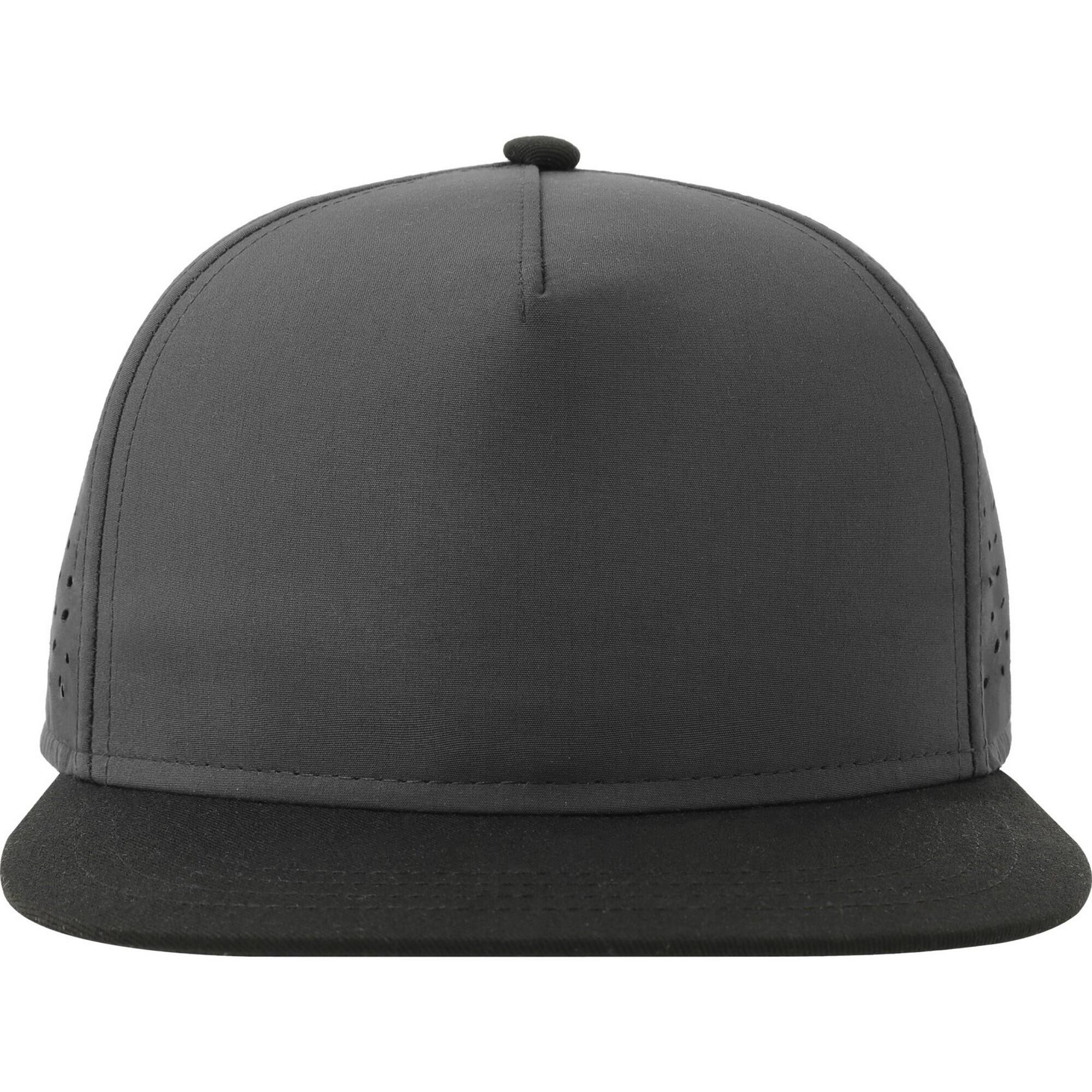 ATLANTIS Unisex Adult Bank 5 Panel Recycled Snapback Cap (Dark Grey/Black)