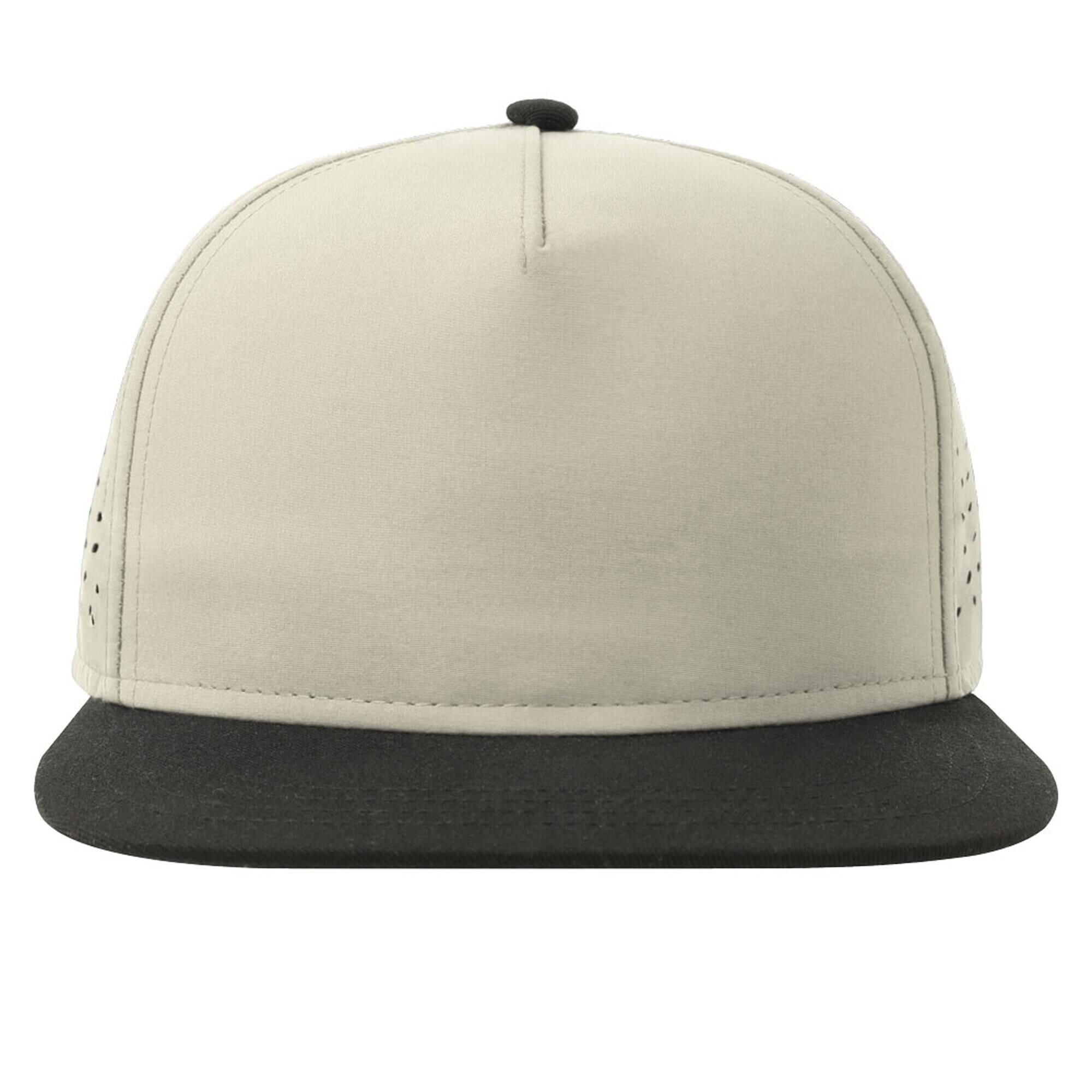 ATLANTIS Unisex Adult Bank 5 Panel Recycled Snapback Cap (Light Grey/Black)