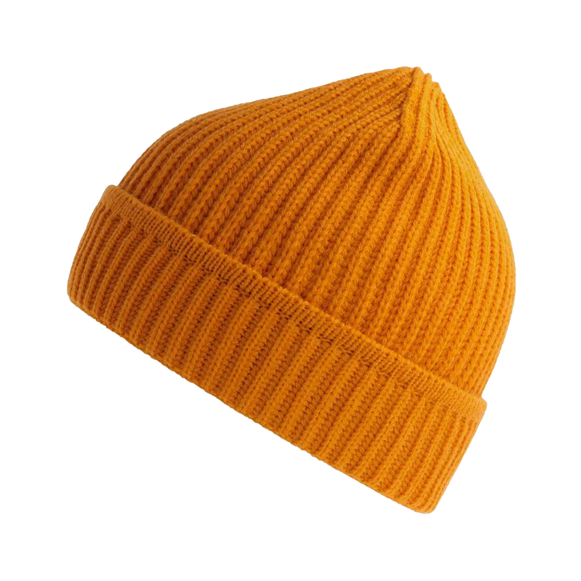 Unisex Adult Maple Ribbed Recycled Beanie (Mustard) 2/3