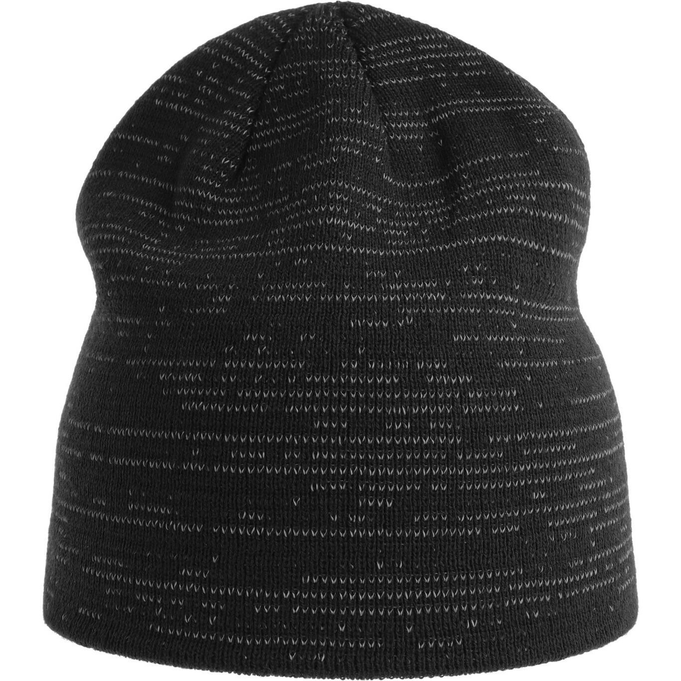 Unisex Adult Shine Reflective Recycled Short Beanie (Black) 1/3