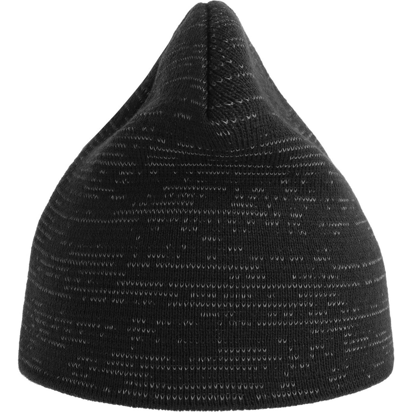 Unisex Adult Shine Reflective Recycled Short Beanie (Black) 2/3