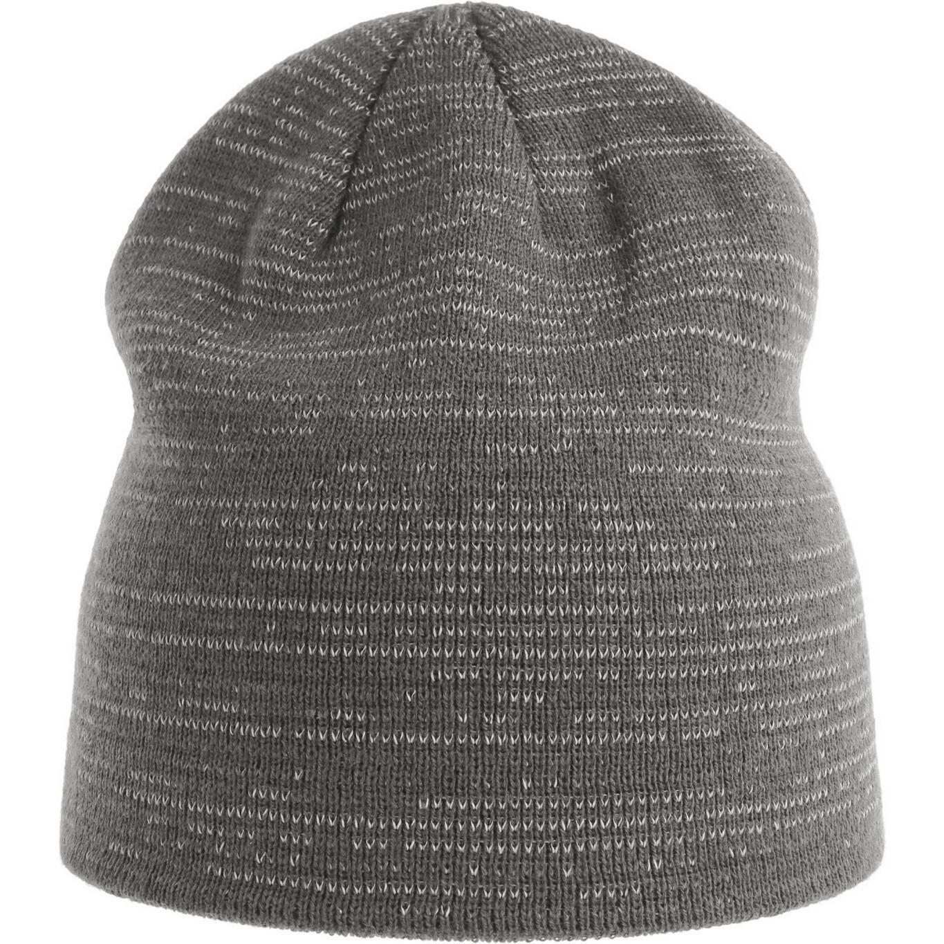 Unisex Adult Shine Reflective Recycled Short Beanie (Dark Grey) 1/3