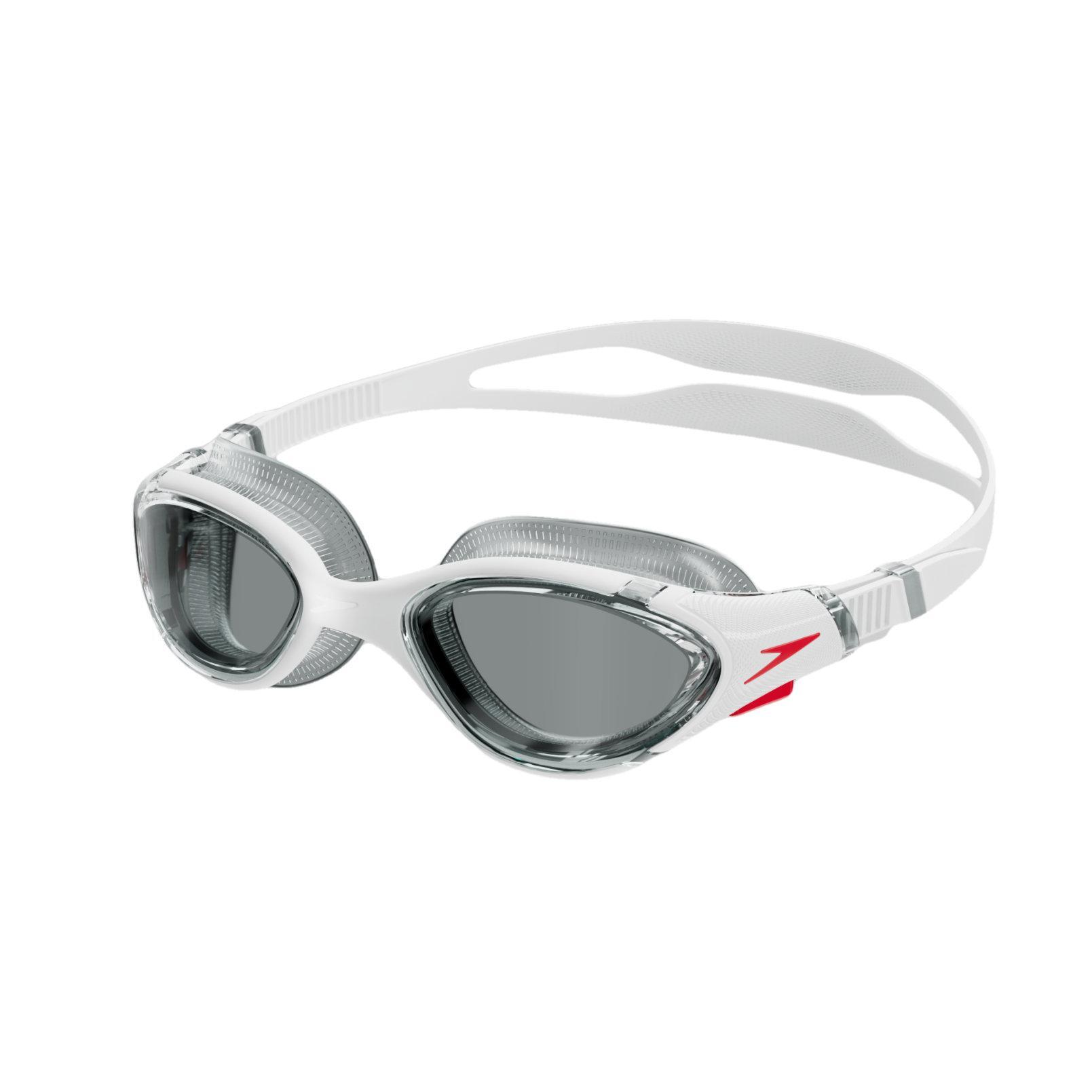 Mens Biofuse Swimming Goggles (White/Red/Smoke) 1/3
