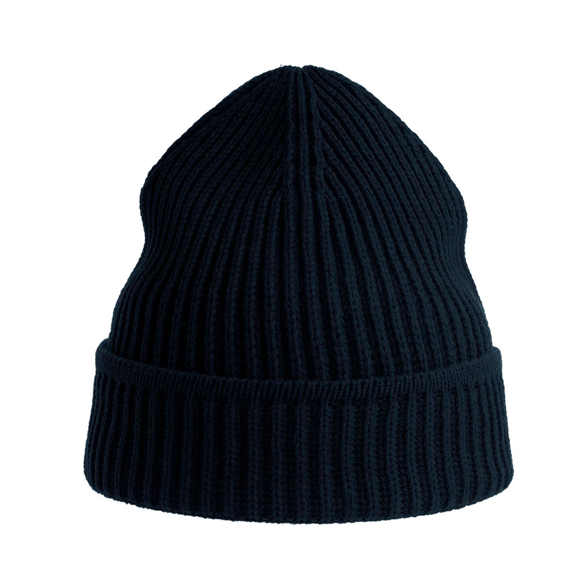 Unisex Adult Maple Ribbed Recycled Beanie (Navy) 2/3