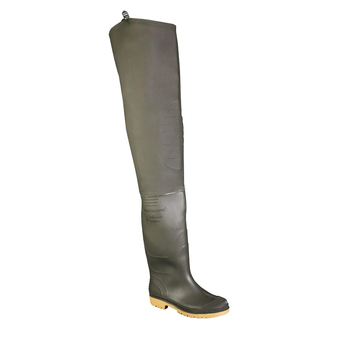 DIKAMAR Administrator Thigh Wader / Mens Boots / Plain Rubber Wellingtons (Green)