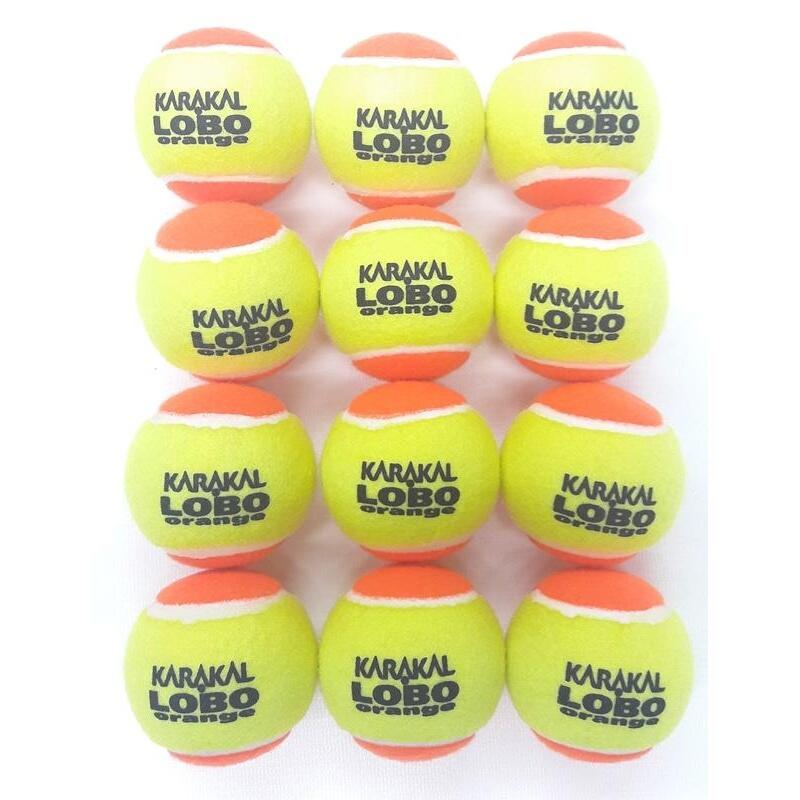 Lobo Low Compression Tennis Balls (Pack of 12) (Yellow/Orange) KARAKAL