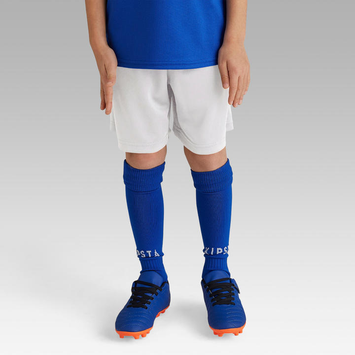 Refurbished Kids Football Shorts Essential - White - C Grade 4/5