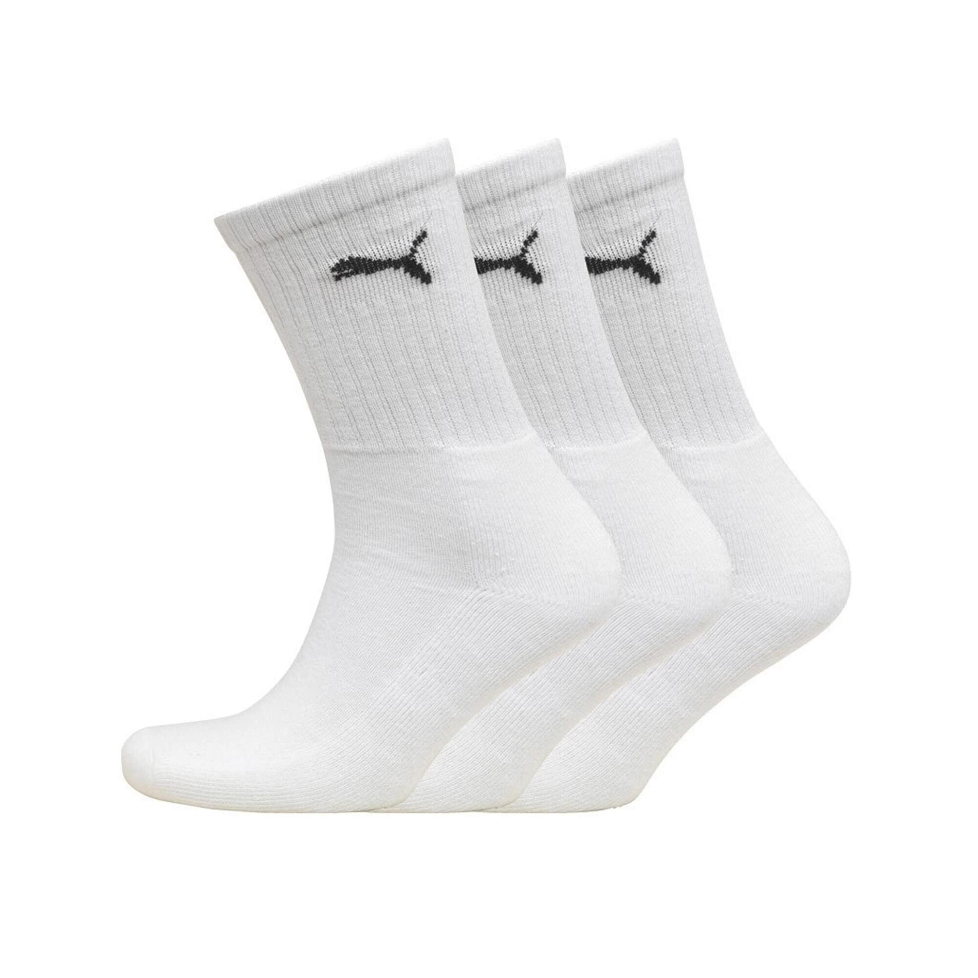 Crew Sport Socks 3 Pair Pack / Mens Socks (White) 1/3