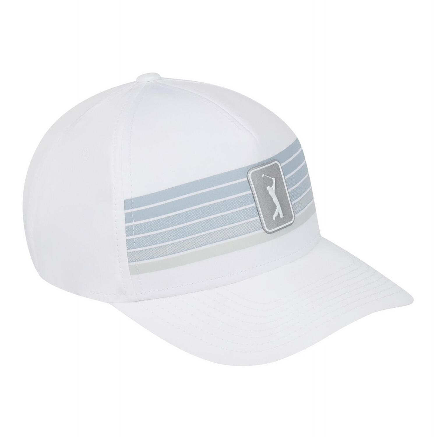PGA TOUR Golf Mens Striped Cap (Bright White)