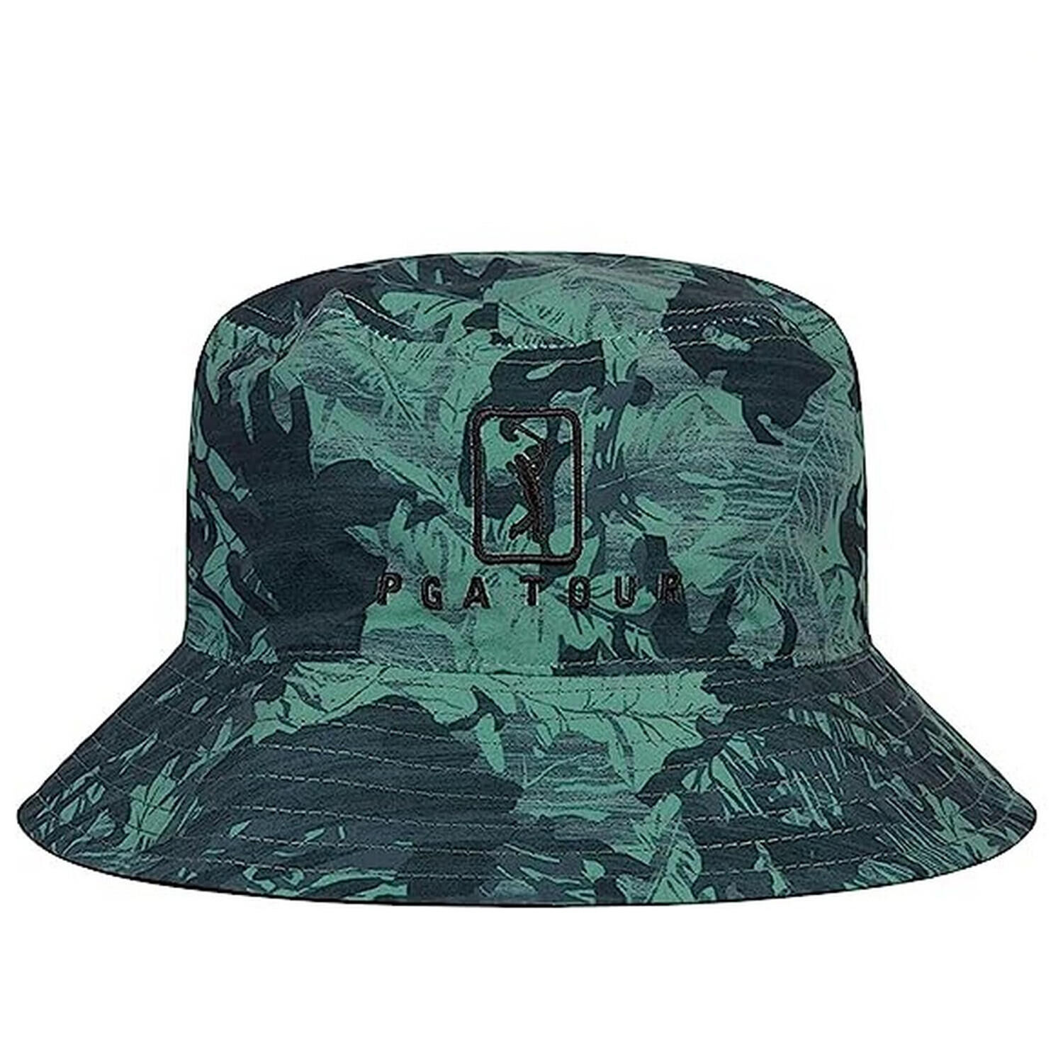 PGA TOUR Golf Mens Camo Reversible Bucket Hat (Thyme Green)