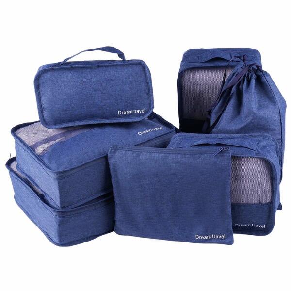 Set di 7 organizer per cubi da imballaggio Dream Travel® - blu