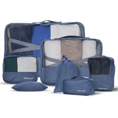 Dream travel® packing cubes organiser set van 7 - blauw