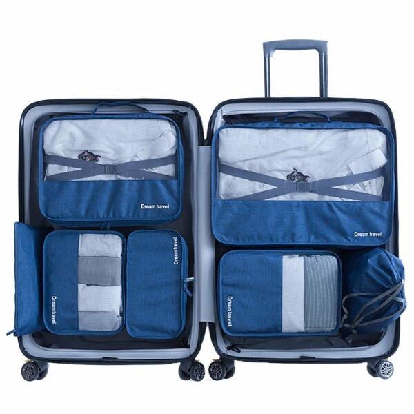 Dream Travel® packing cubes organiser set van 7 - blauw 2/6