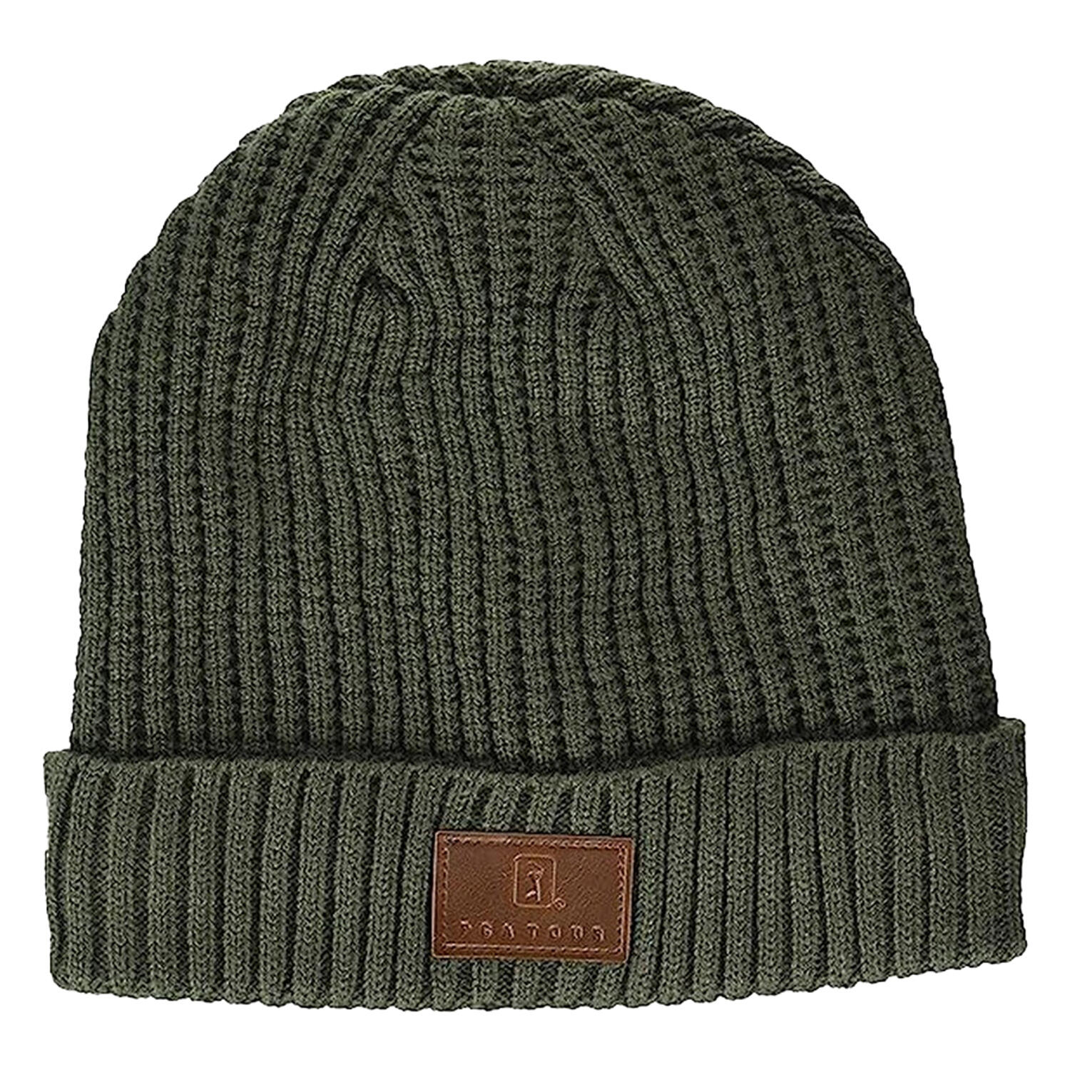 PGA TOUR Golf Mens Waffle Knitted Beanie (Industrial Green)