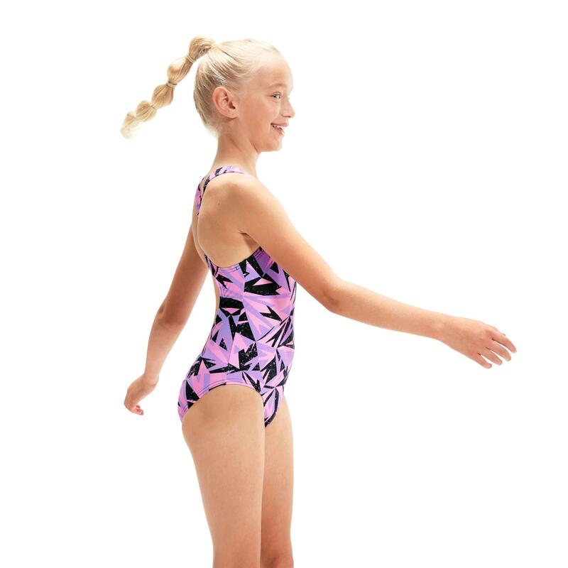 "Hyper Boom Medalist" Badeanzug für Mädchen Marineblau/Pink