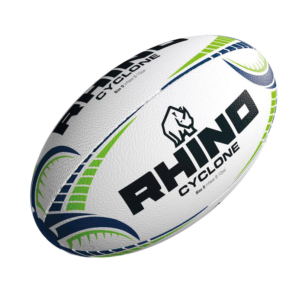 Cyclone Rugby Ball (White) 2/3