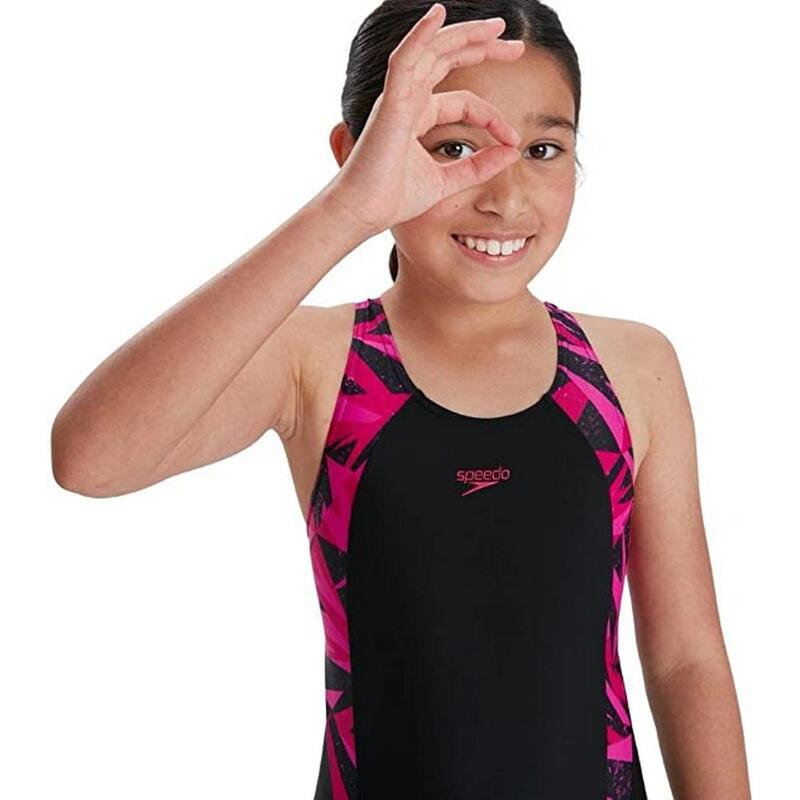 "Hyper Boom Splice" Badeanzug für Mädchen Schwarz/Pink