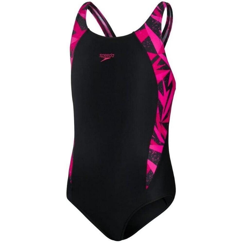 SPEEDO Costume Da Bagno Intero Ragazze Speedo Hyper Boom Splice Nero Rosa