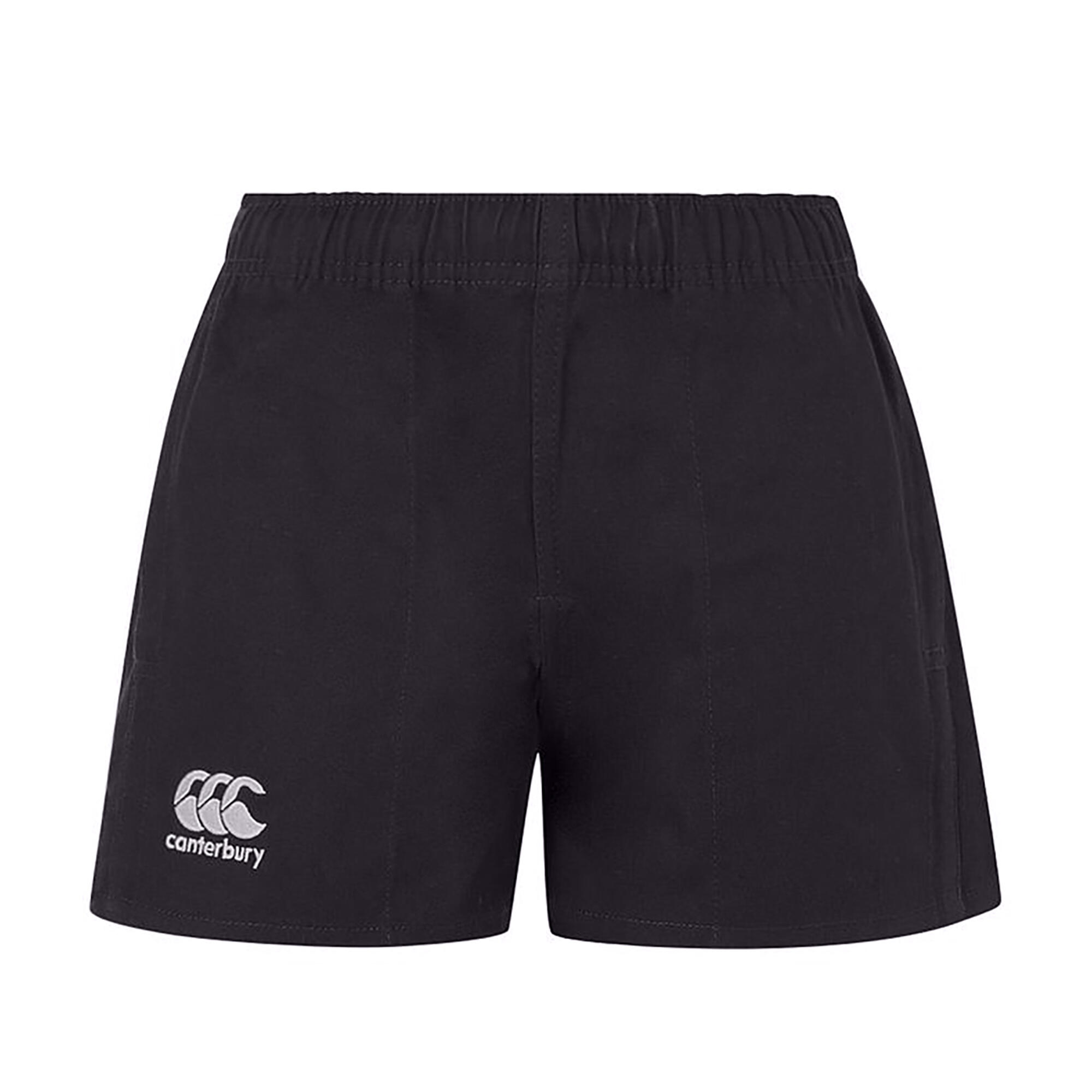 Childrens/Kids Polyester Rugby Shorts (Black) 1/3