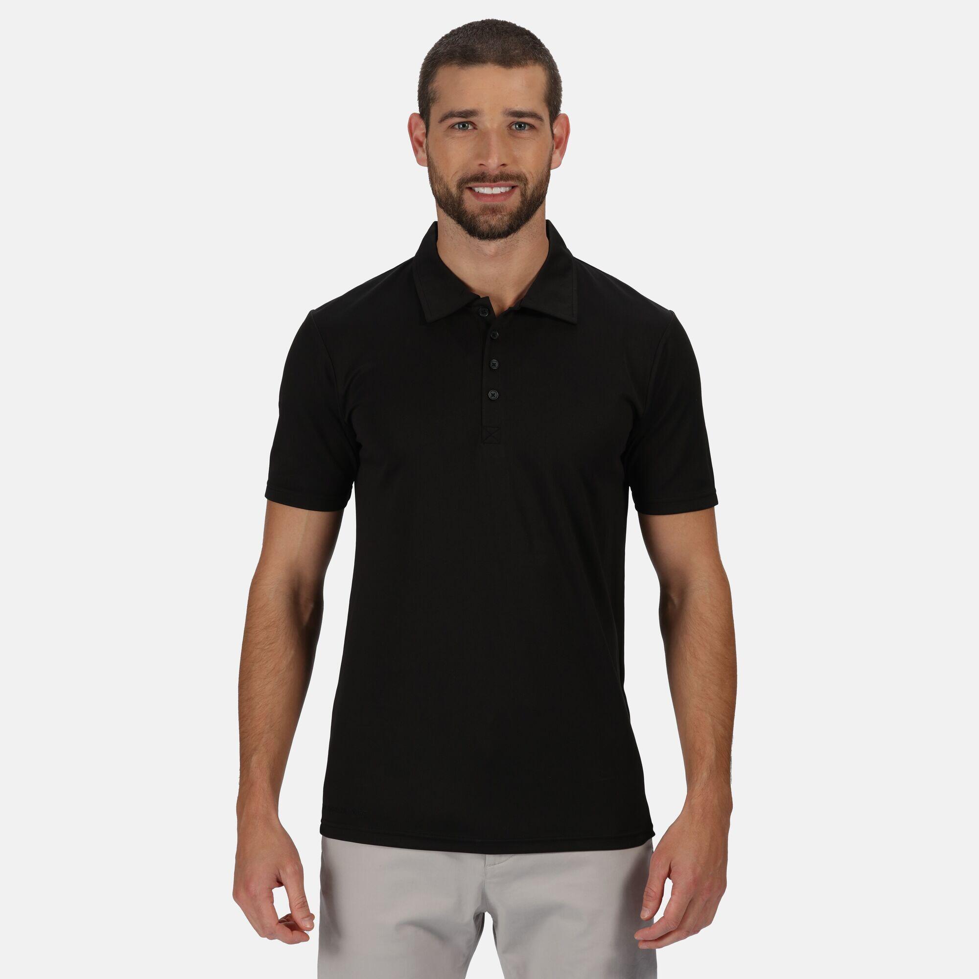 Mens Honestly Made Recycled Polo Shirt (Black) 2/5