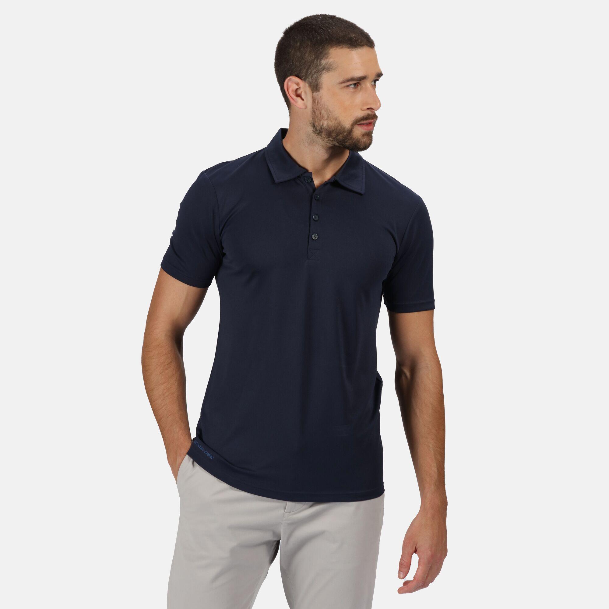 Mens Honestly Made Recycled Polo Shirt (Navy) 4/5