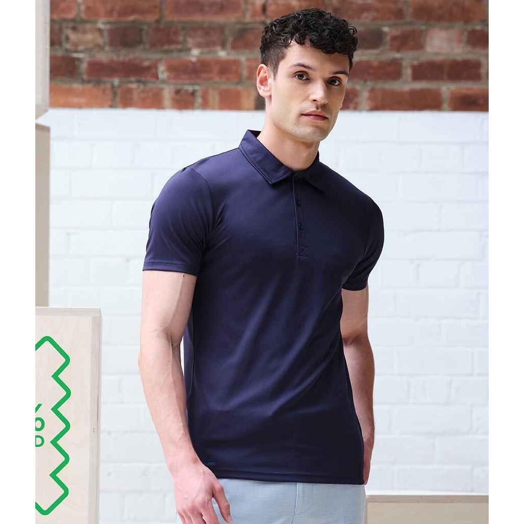 Mens Honestly Made Recycled Polo Shirt (Navy) 3/5