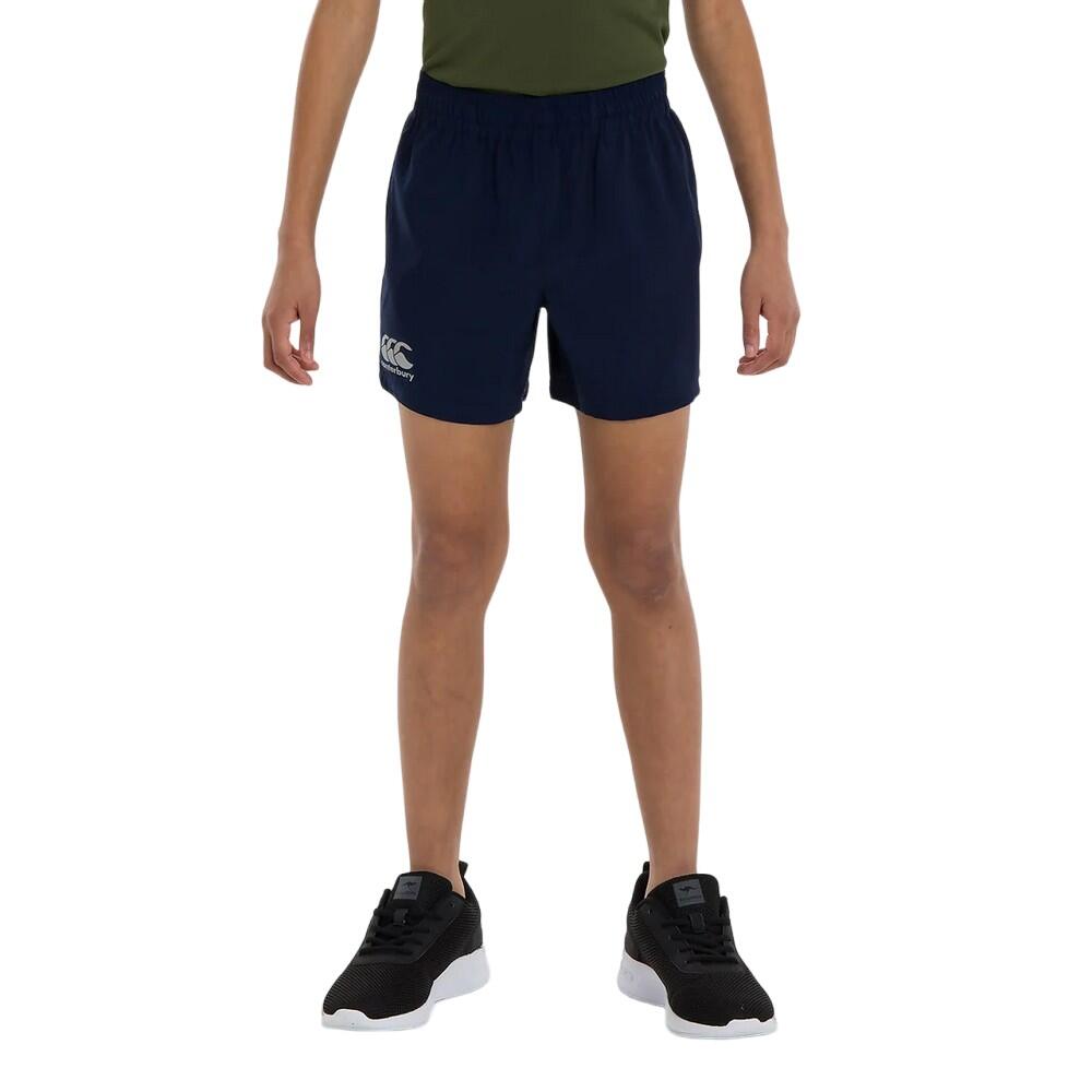 Childrens/Kids Woven Shorts (Navy) 3/4