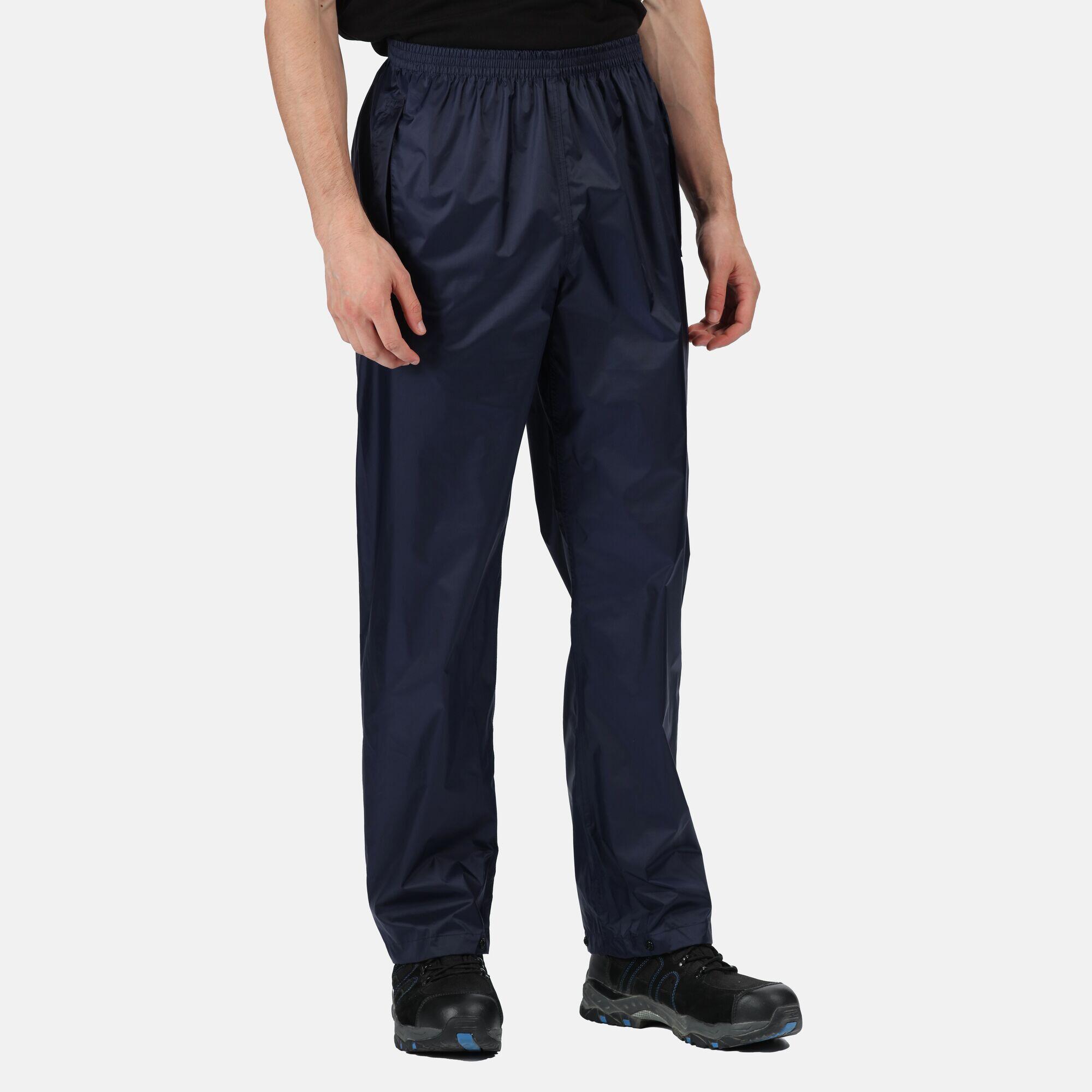 Pro Mens Packaway Waterproof Breathable Overtrousers (Navy) 2/4