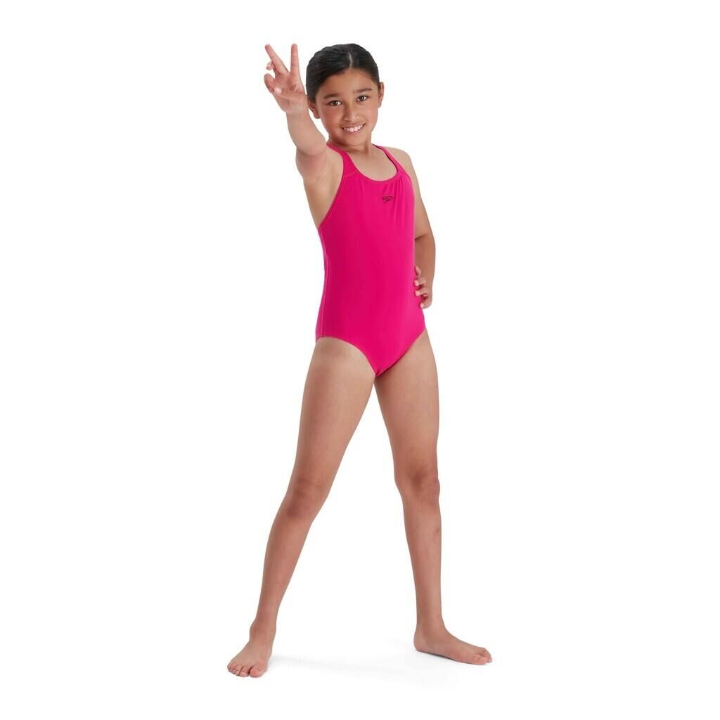 SPEEDO Girls Medalist Eco Endurance+ One Piece Swimsuit (Pink)