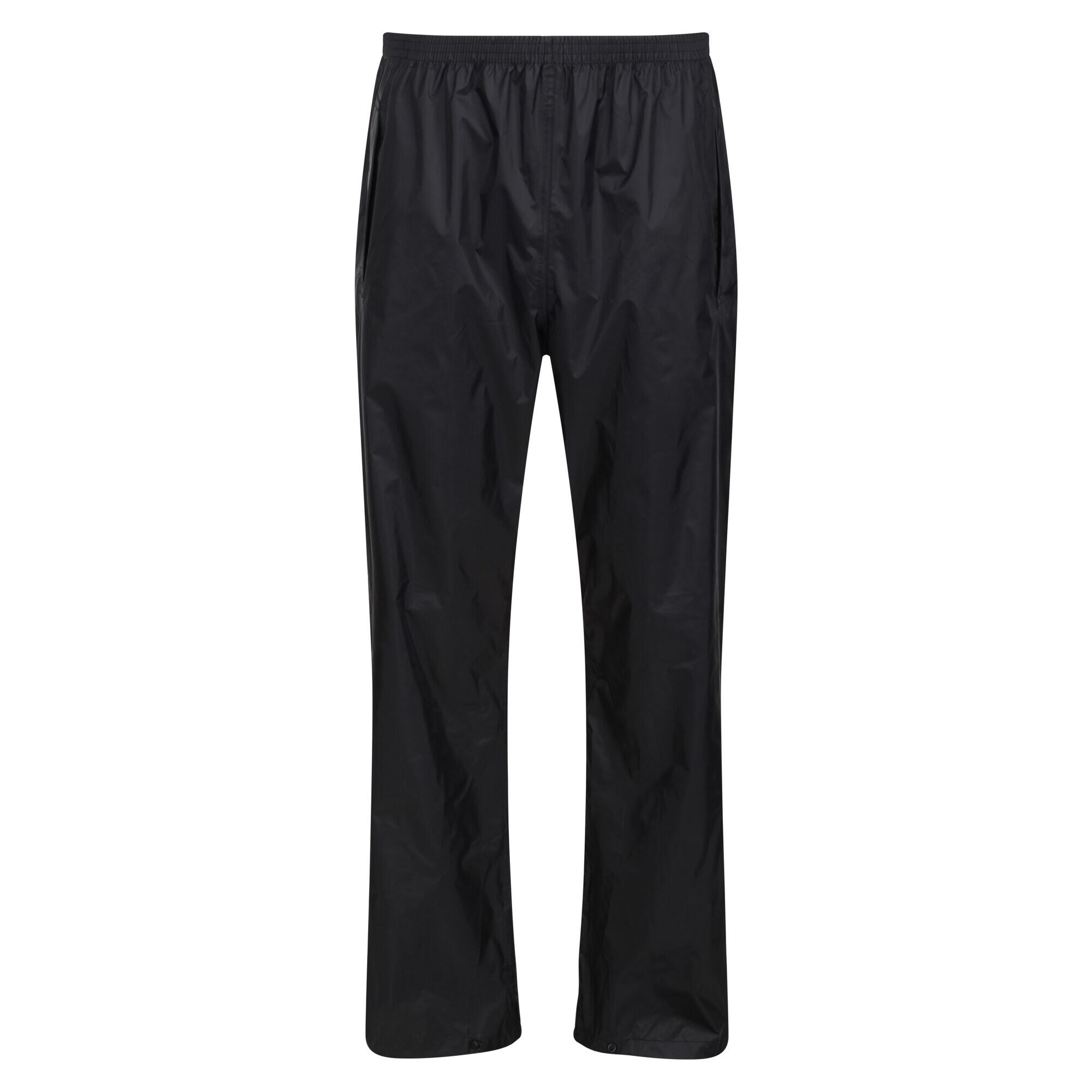 Pro Mens Packaway Waterproof Breathable Overtrousers (Black) 1/4