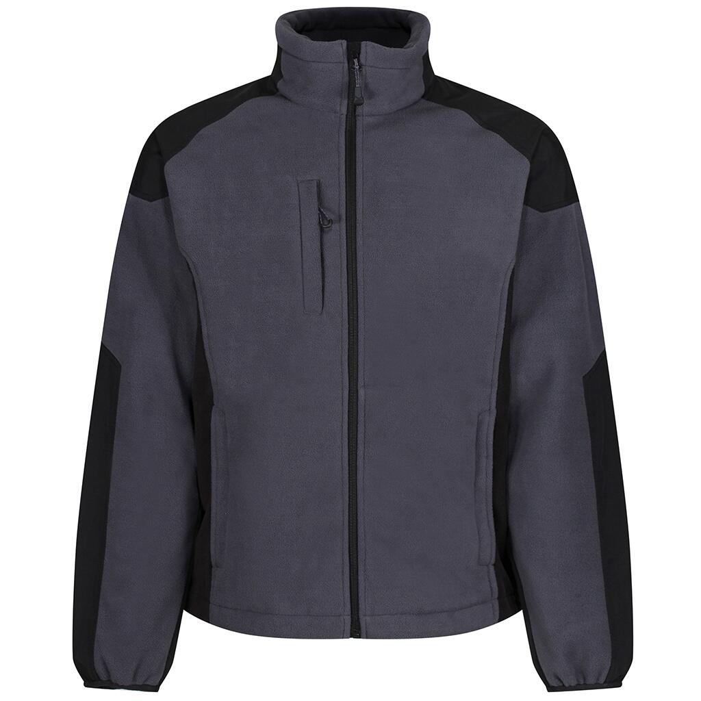 REGATTA Mens Broadstone Showerproof Fleece Jacket (Seal Grey)