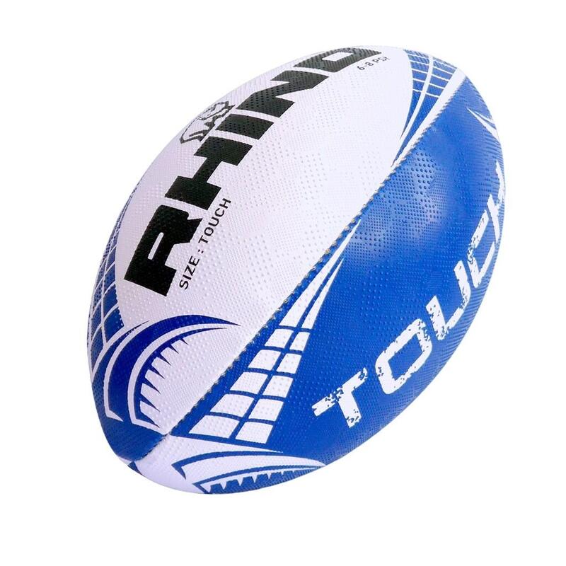 Ballon de rugby TOUCH (Blanc / Bleu / Noir)